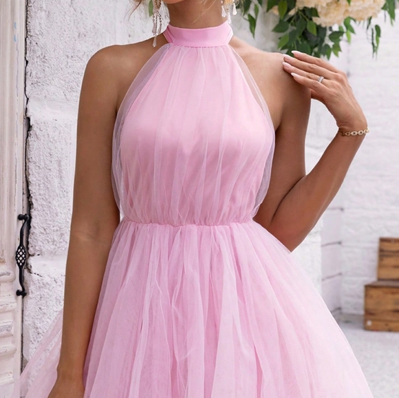 Ethereal Enchantment Halter Mesh Mini - Pink - Picture 4 of 7